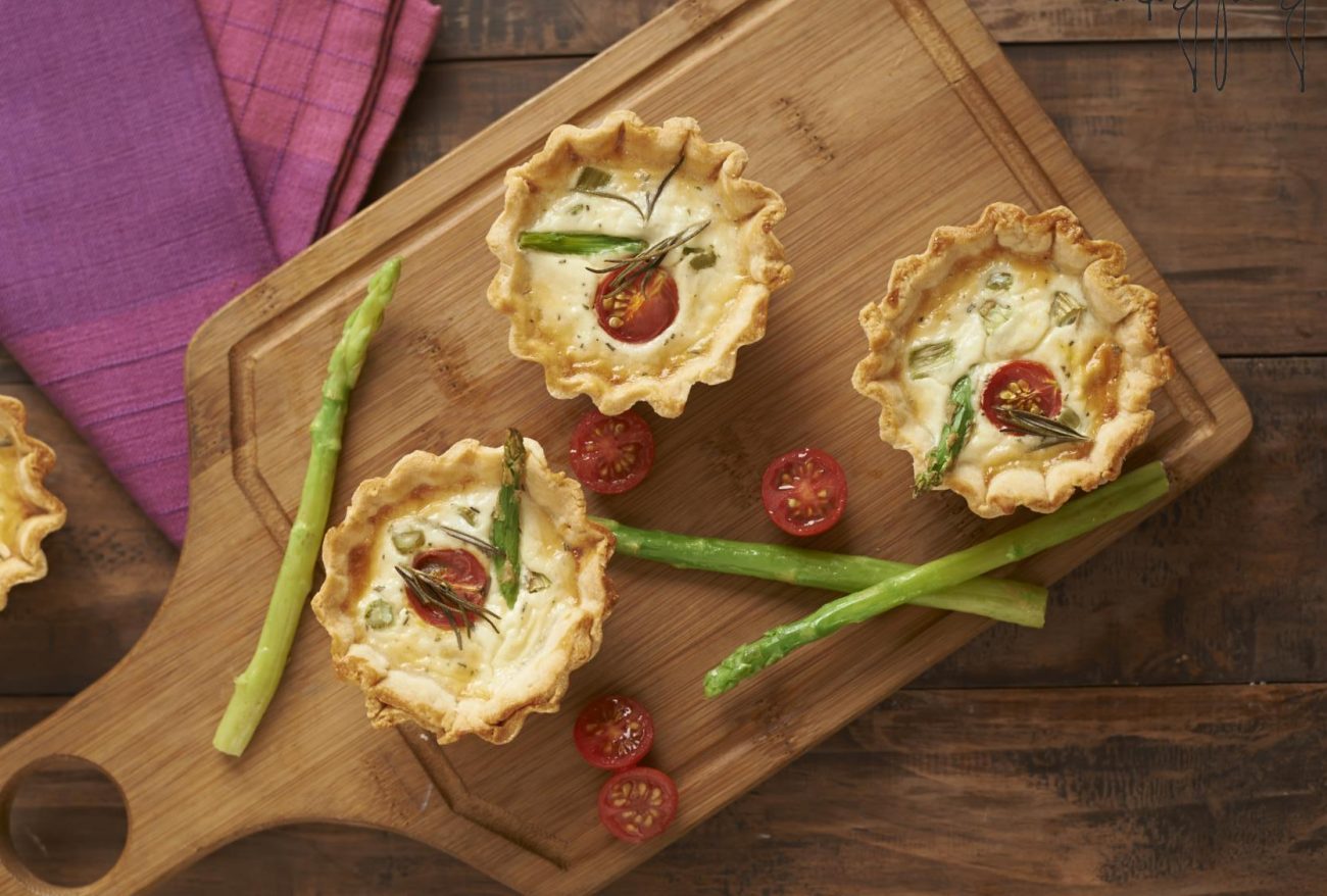 Asparagus, Cherry & Tomato Cheese Tarts