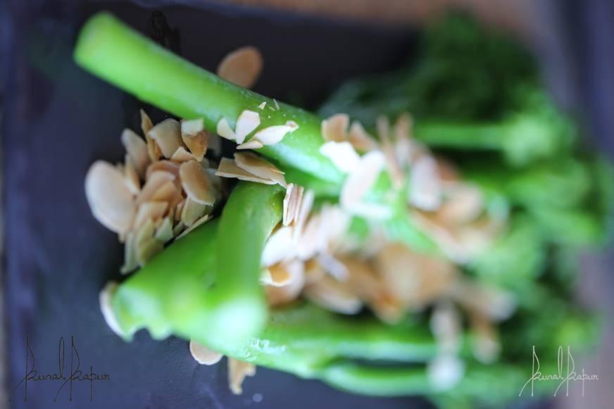 Broccolini, Almonds,Burnt Butter
