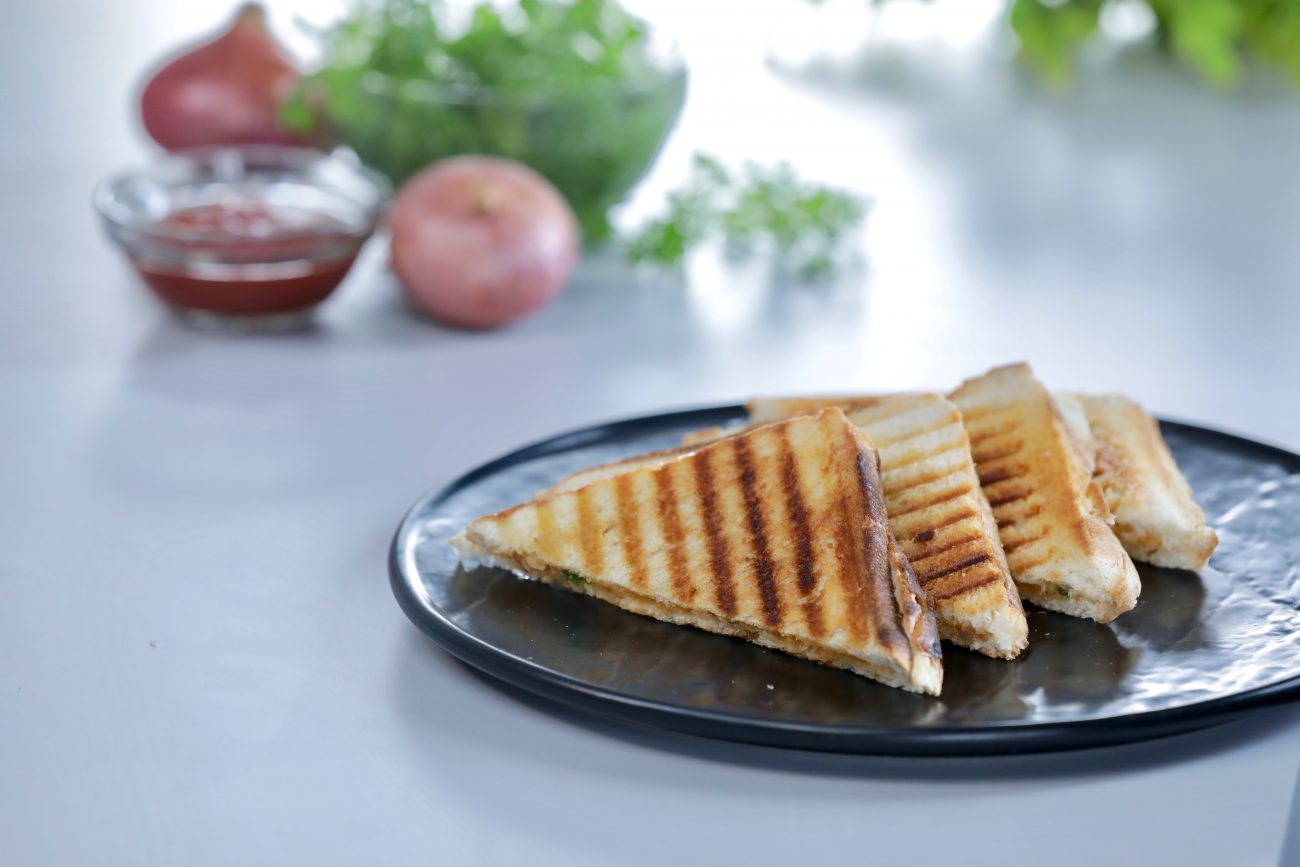 Cheese Onion Grilled Sandwich
