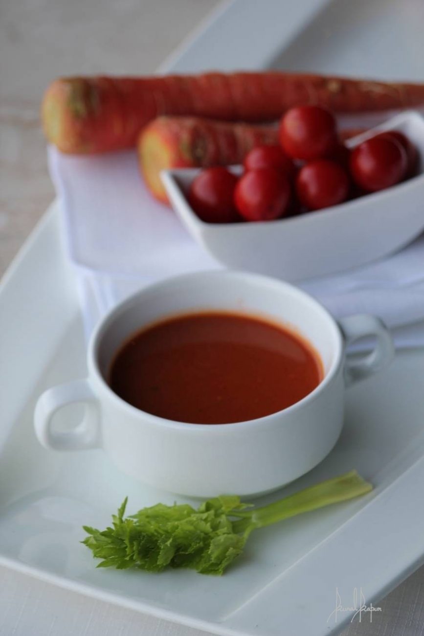 Winter Carrot and Roasted Tomato Soup