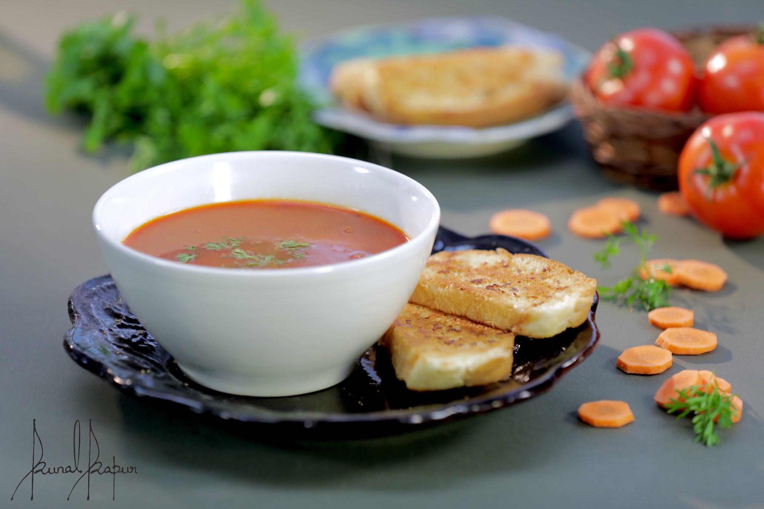 Tomato Soup, Garlic Bread Chef Kunal Kapur