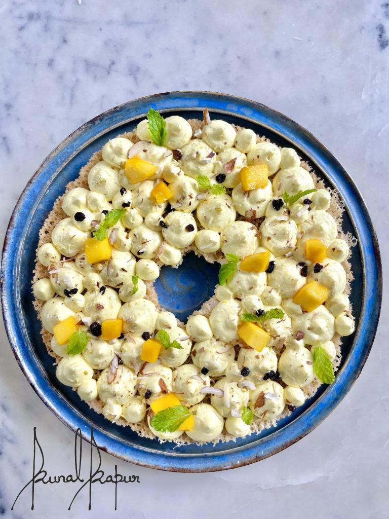 Ghewar with Cream