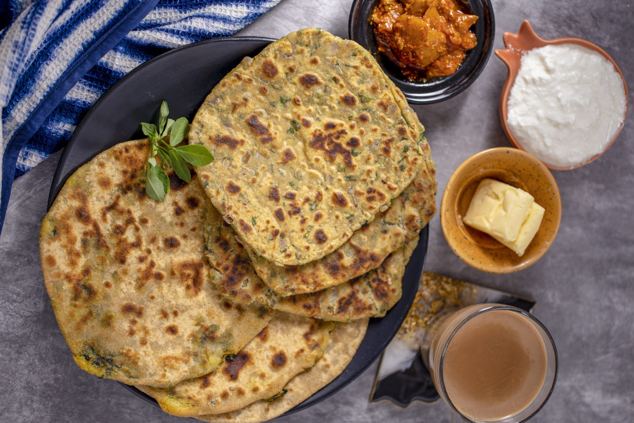 Methi Paratha 2 ways
