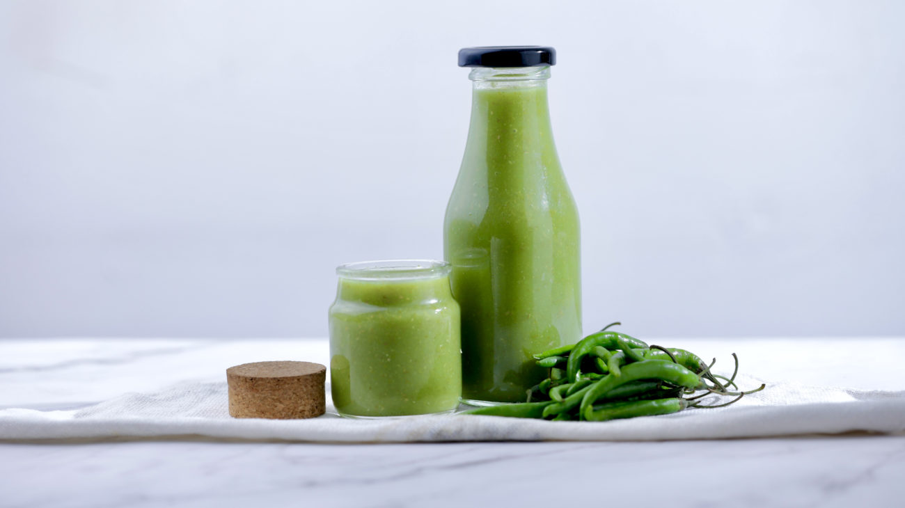 Easy & Simple Green Chilli Sauce
