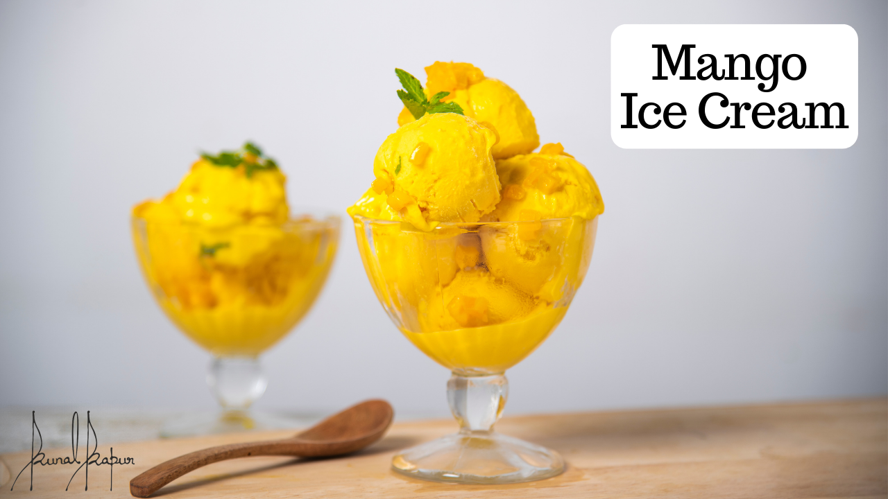 Mango Ice Cream | Home Made Eggless Ice Cream