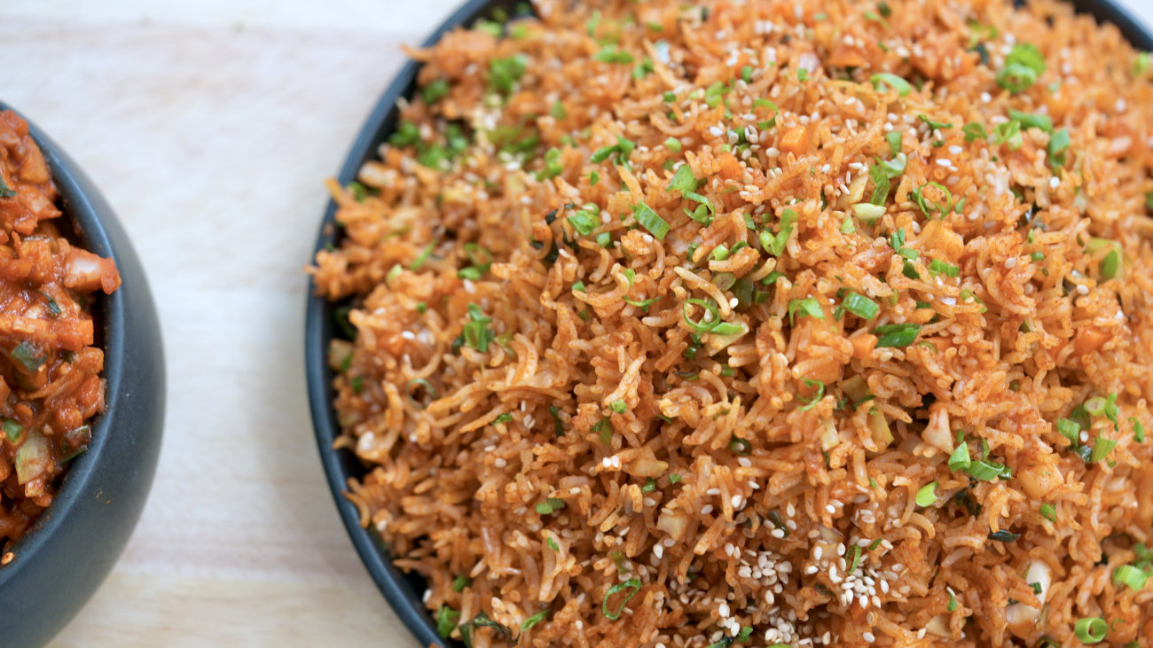 Korean Veg Fried Rice | Instant Kimchi Fried Rice