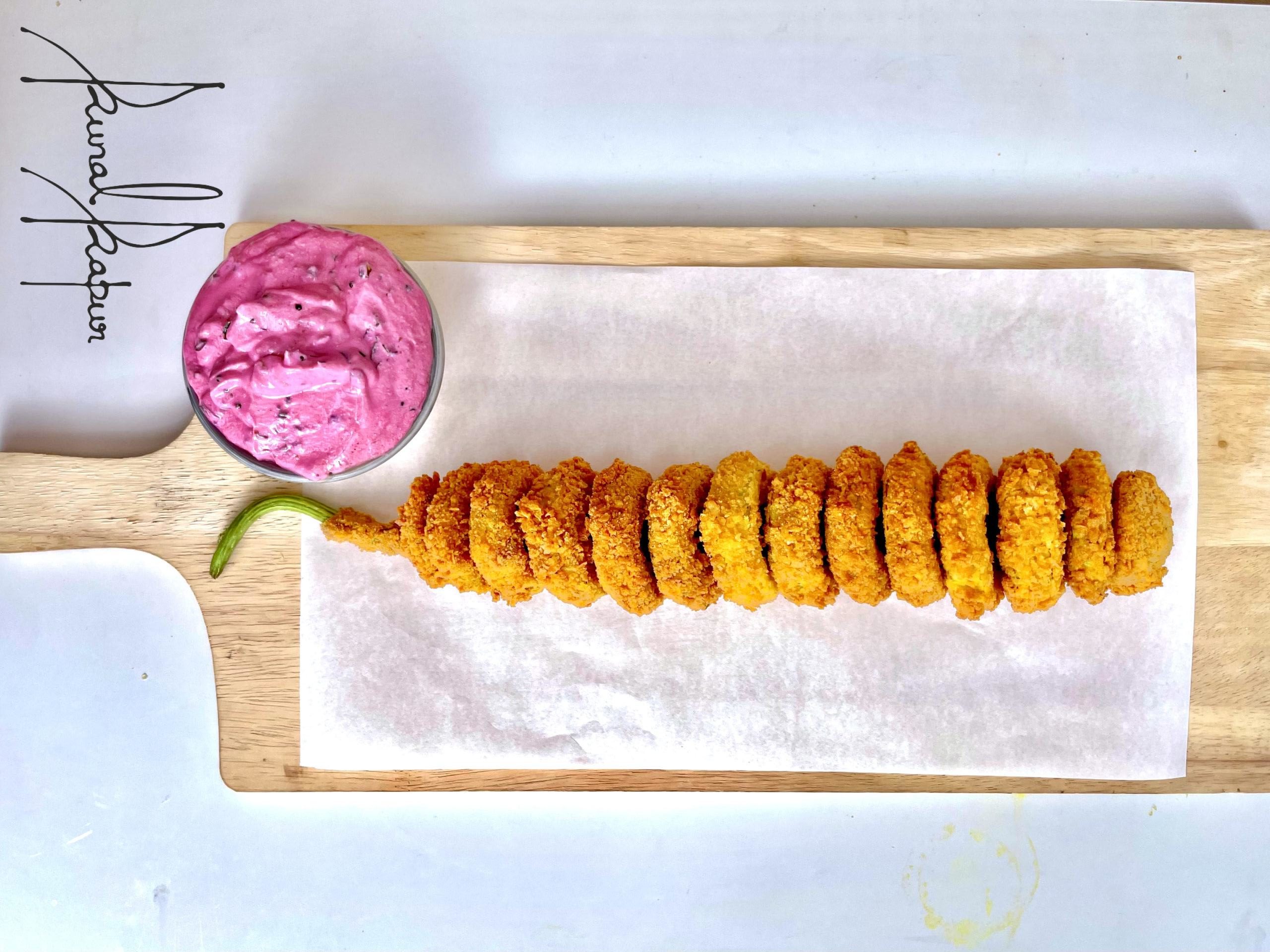 Crispy Fried Lauki | Rings of Lauki | Beetroot Curd Dip - Chef Kunal Kapur