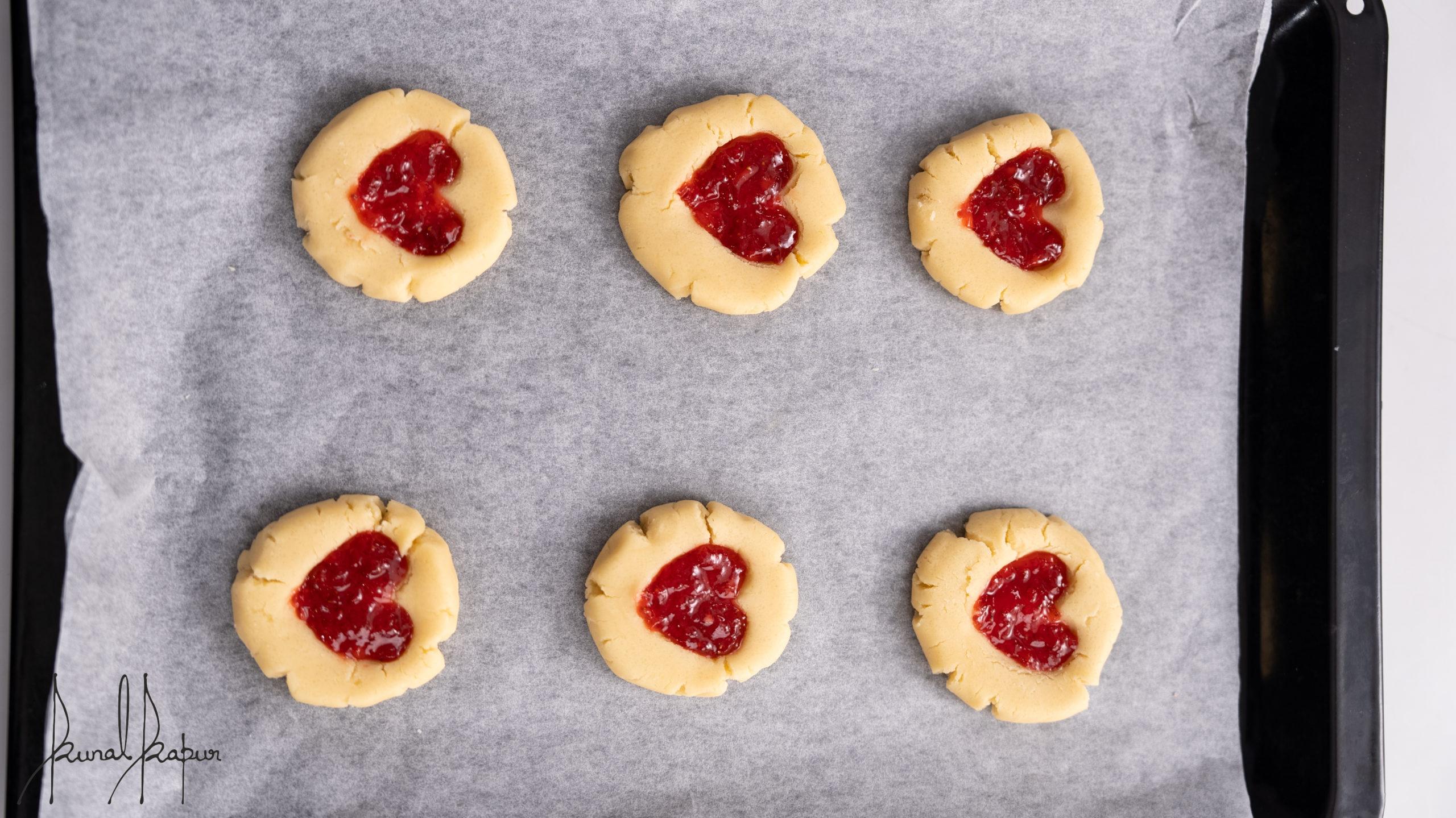 Eggless Jam Cookies (fresh strawberry filling) Chef Kunal Kapur