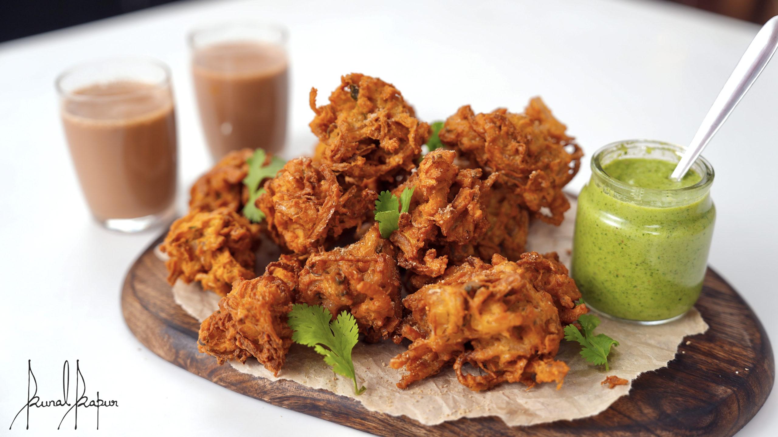 Onion Bhaji Pyaz ke Pakode Bhuni Mirch Ki Chutney Chef Kunal Kapur