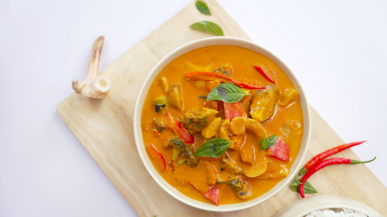 Veg Thai Red Curry | Vegan Thai Curry Rice