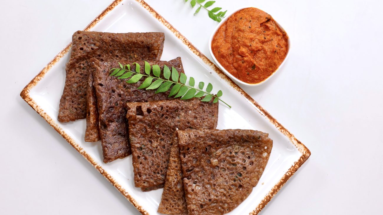 Instant Ragi Dosa, Tomato Chutney | South Indian Chutney without Coconut