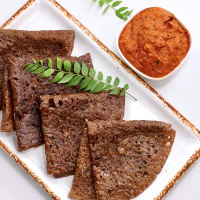 Ragi Millet Dosa Tomato Chutney