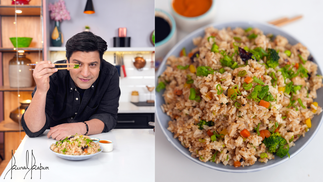 Burnt Garlic Fried Rice | Spicy Veg Fried Rice