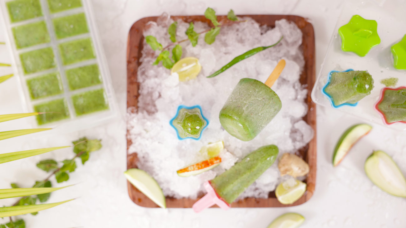 Aam Panna Popsicle | Raw Mango Ice Cream Chuski