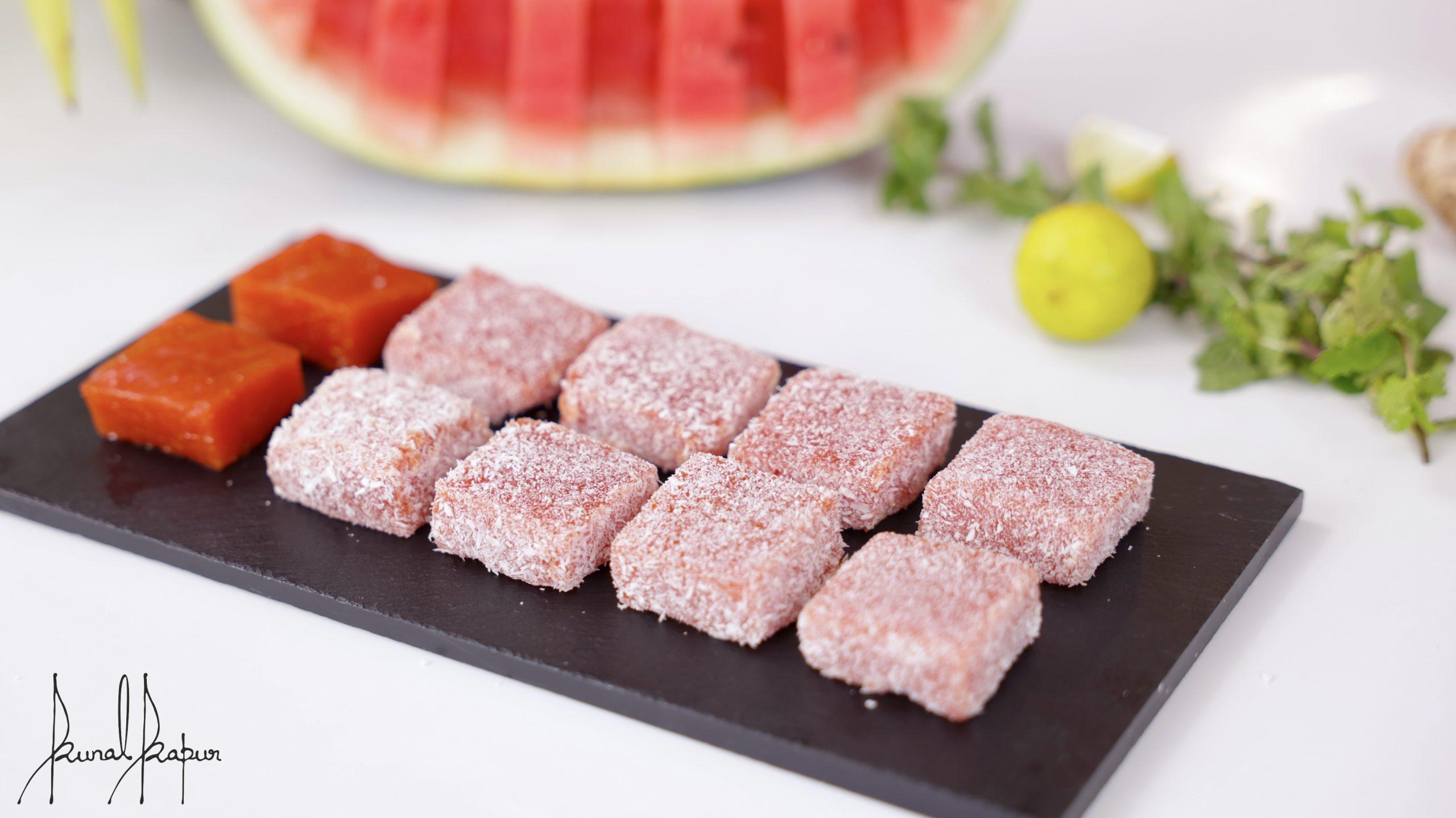 Watermelon Coconut Barfi | Watermelon Jelly Pudding Eggless - Chef Kunal Kapur