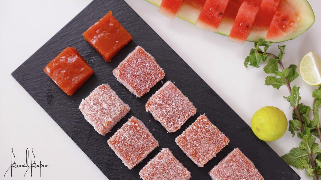 watermelon barfi jelly