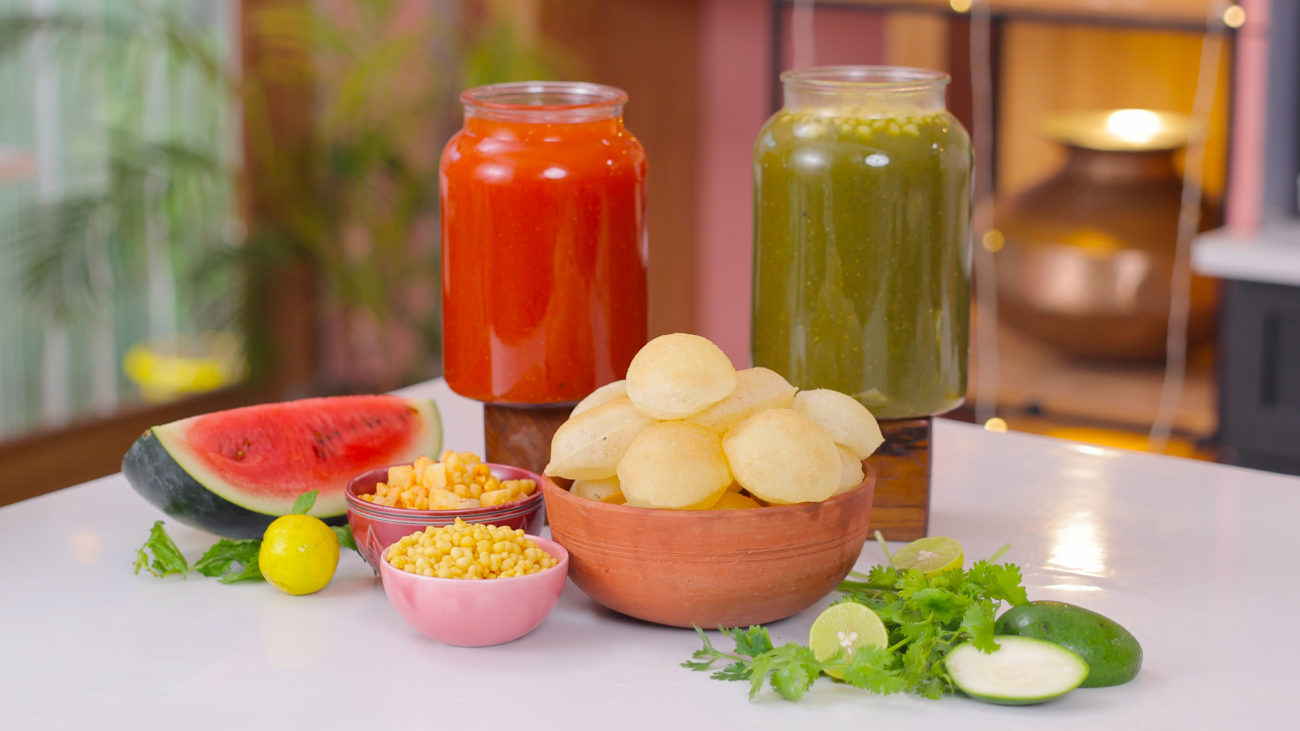 Gol Gappe with Aam Panna Pani, Watermelon Pani | Indian Chaat Recipe