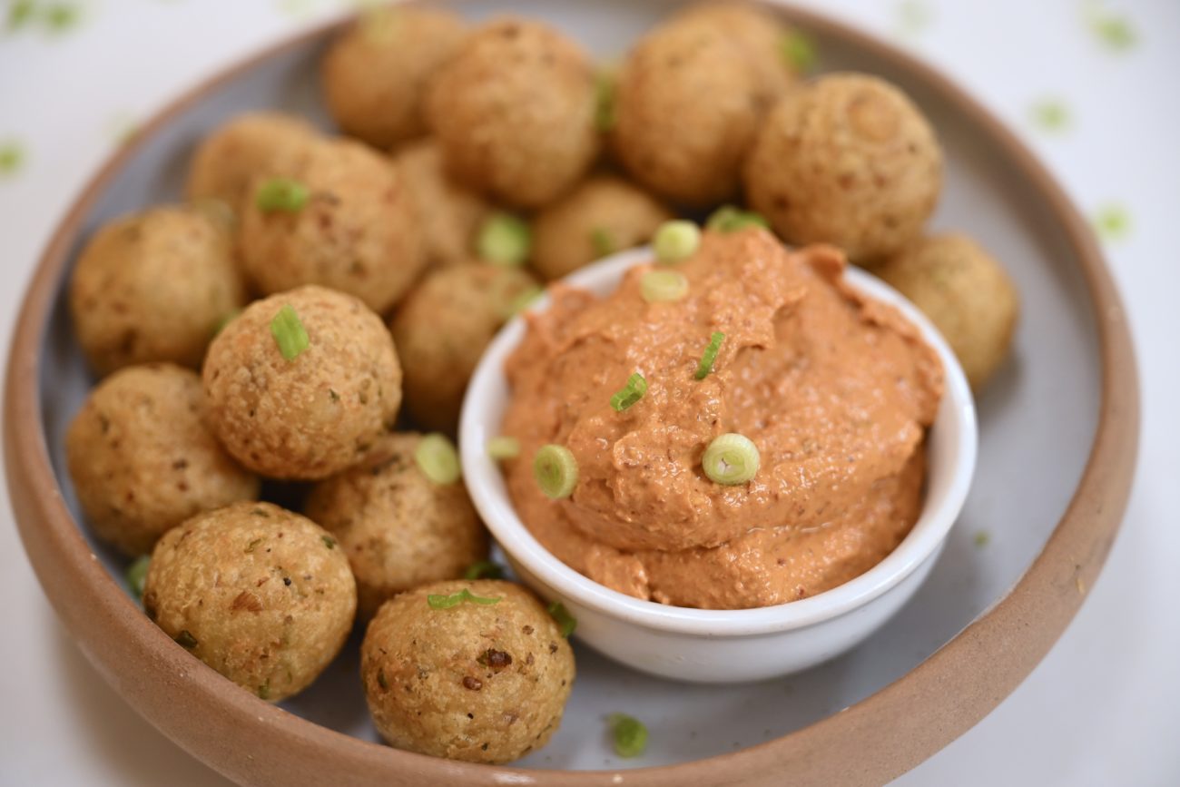 Crispy Fried Potato Balls, Chilli Sauce | Spicy Chilli Dip