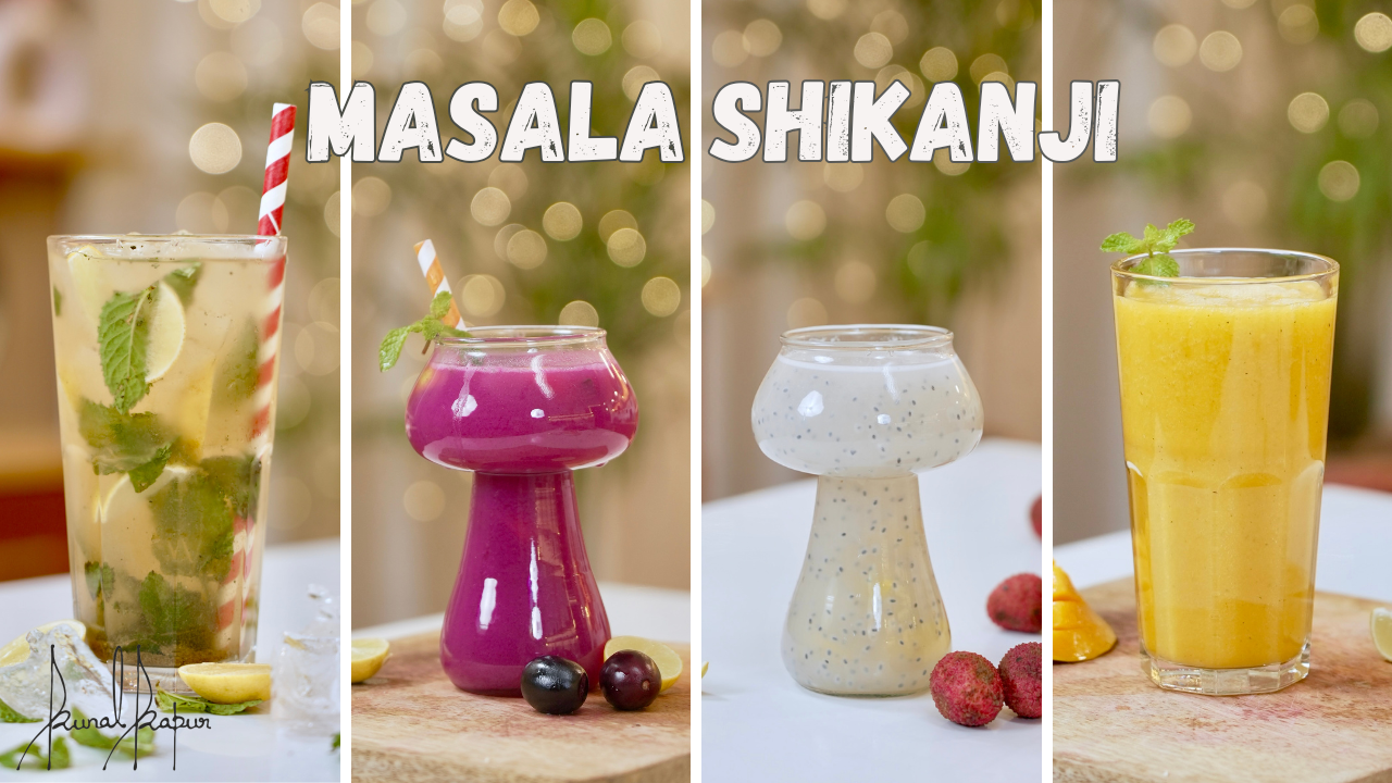Masala Shikanji 4 Ways Lychee, Jamun, Mango & Masala Shikanji